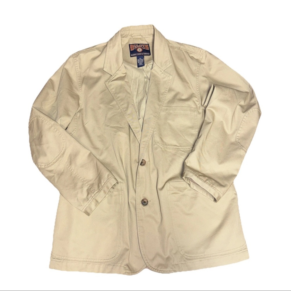 Beige Tan Casual Blazer Button Up Size Large